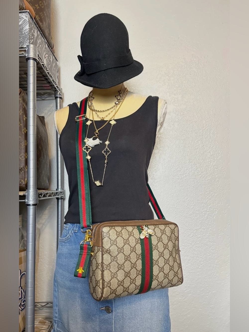 Authentic Gucci  GG PVC Leather Crossbody Bag - Picture 15 of 16